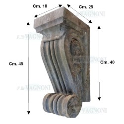 MENSOLA CAPITELLO IN PIETRA GRANDE CM. 40 LISCIO