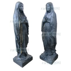 STATUA MADONNA DI LOURDES IN CEMENTO TIPO GRANITO CM. 50