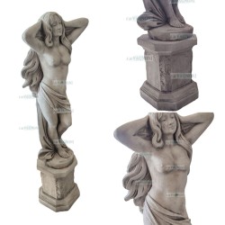 STATUA VENERE RISVEGLIO + BASE IN CEMENTO CM. 162
