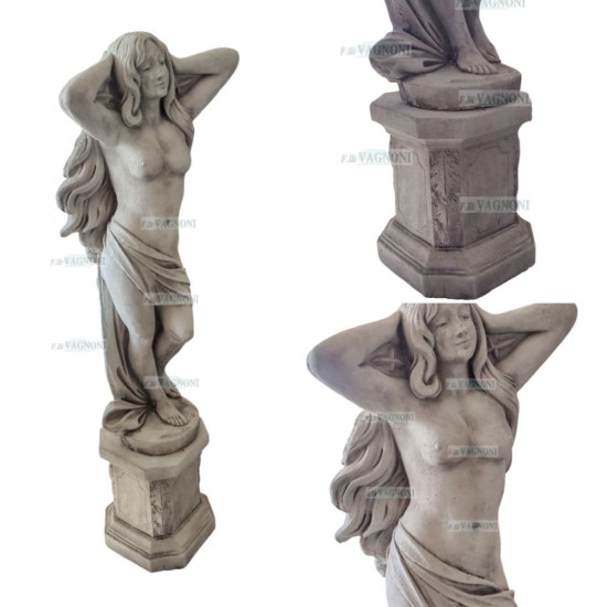 STATUA VENERE RISVEGLIO + BASE IN CEMENTO CM. 162