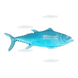PESCE TONNO IN CERAMICA SMALTATA TURCHESE CM. 30X10