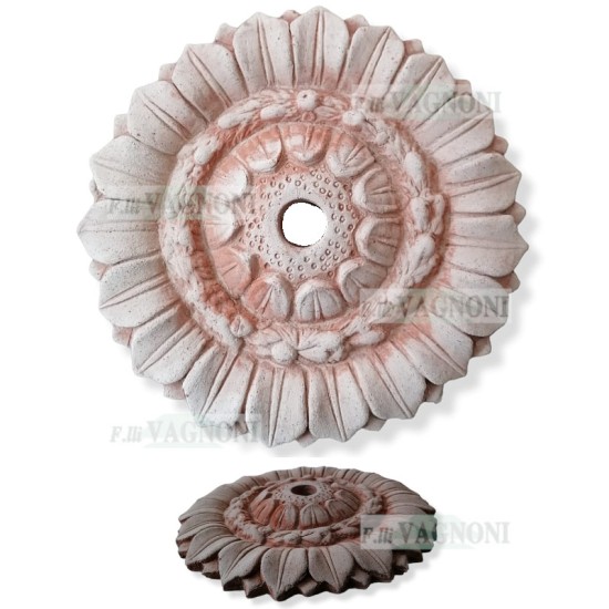 ROSONE IN TERRACOTTA CM. 32 PER RUBINETTO-FONTANA ROSONE IN TERRACOTTA CM. 32 PER RUBINETTO-FONTANA