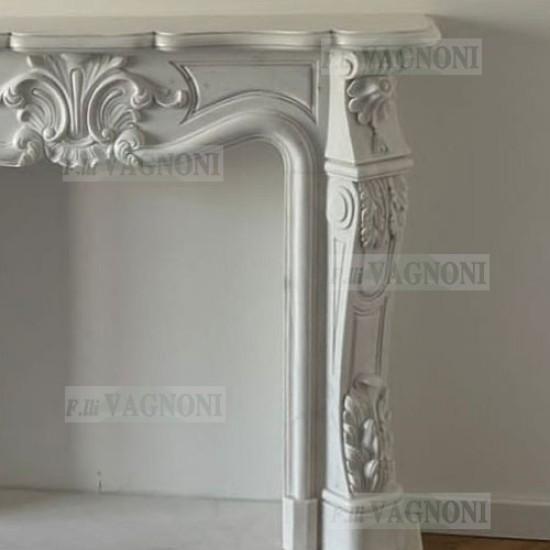 CORNICE DI CAMINO IN MARMO BIANCO Cm. 150 mod.11