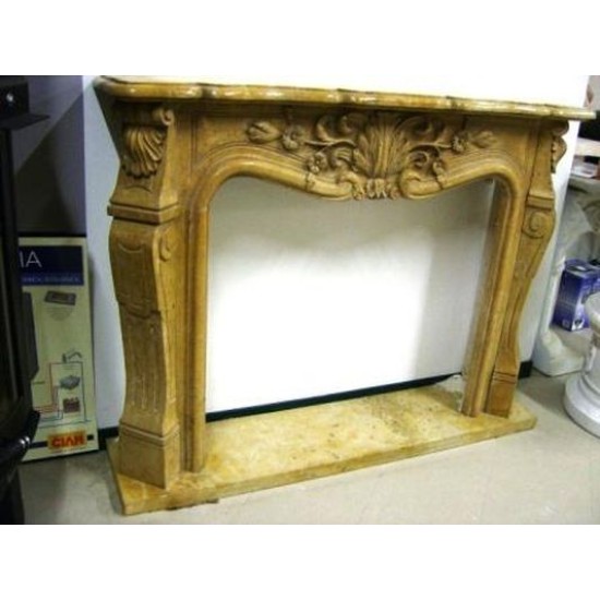 CORNICE DI CAMINO IN MARMO GIALLO Cm. 150 mod.23