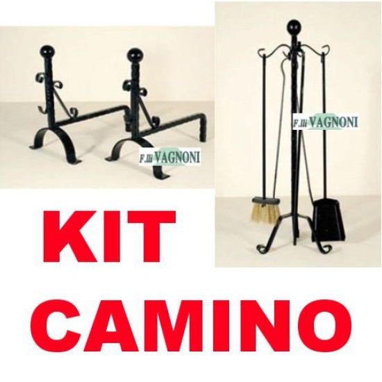 KIT CAMINO IN FERRO BATTUTO ATTREZZI + ALARI KIT CAMINO IN FERRO BATTUTO ATTREZZI + ALARI