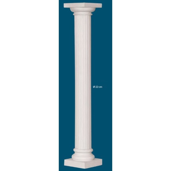 COLONNA IN GESSO H. CM. 190 FUSTO RIGATO CM. 22 CAP. DORICO COLONNA IN GESSO H. CM. 190 FUSTO RIGATO CM. 22 CAP. DORICO