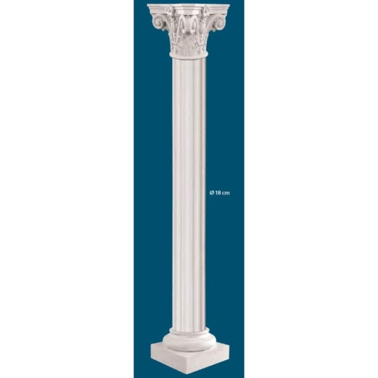 COLONNA IN GESSO H. CM. 192 FUSTO SCANALATO CM. 16 CAP. CORINZIO COLONNA IN GESSO H. CM. 192 FUSTO SCANALATO CM. 16 CAP. CORINZIO