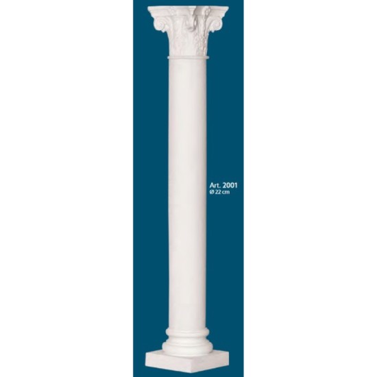 COLONNA IN GESSO H. CM. 205 FUSTO LISCIO CM. 22 CAP. CORINZIO COLONNA IN GESSO H. CM. 205 FUSTO LISCIO CM. 22 CAP. CORINZIO