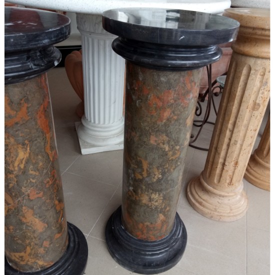 COLONNA IN MARMO BICOLORE CAPITELLO ROTONDO CM. 80/1 COLONNA IN MARMO BICOLORE CAPITELLO ROTONDO CM. 80/1