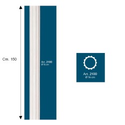 FUSTO COLONNA SCANALATA DIAMETRO CM.16 CIRCOLARE H. CM. 150