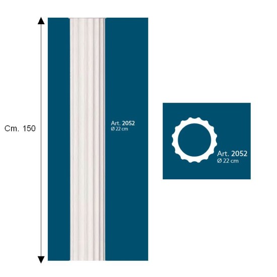 FUSTO COLONNA SCANALATA DIAMETRO CM. 22 CIRCOLARE H. CM. 150 FUSTO COLONNA SCANALATA DIAMETRO CM. 22 CIRCOLARE H. CM. 150