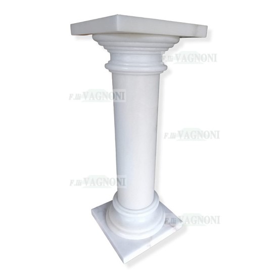 GRANDE COLONNA IN MARMO BIANCO CM. 100 CAP. CM. 38X38 GRANDE COLONNA IN MARMO BIANCO CM. 100 CAP. CM. 38X38