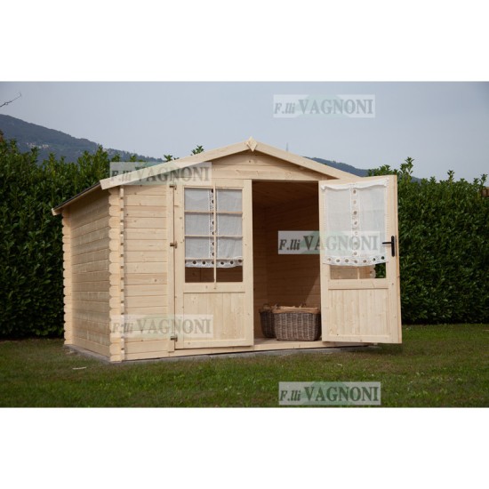CASETTA IN LEGNO Cm. 250x250 PARETI 28 mm. PORTA DOPPIA CASETTA IN LEGNO Cm. 250x250 PARETI 28 mm. PORTA DOPPIA