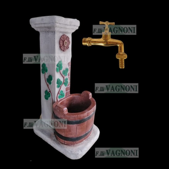 FONTANA A COLONNA SECCHIO DECORATA+ RUBINETTO FONTANA A COLONNA SECCHIO DECORATA+ RUBINETTO