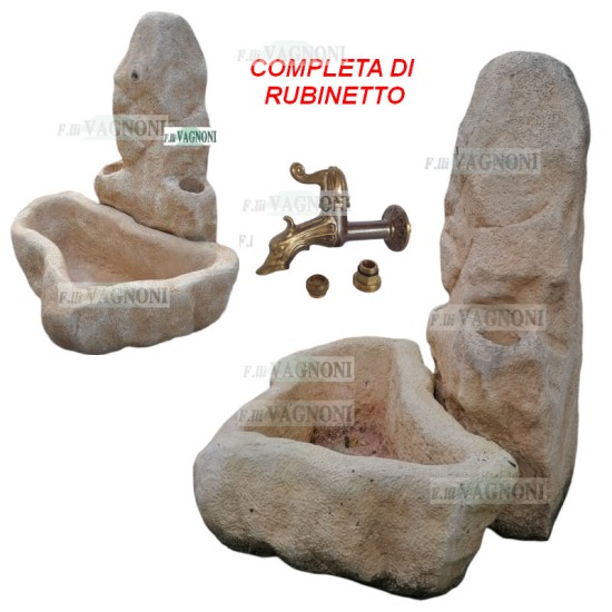 FONTANA IN CEMENTO CON VASCA IRREGOLARE EFFETTO PIETRA+RUBINETTO FONTANA IN CEMENTO CON VASCA IRREGOLARE EFFETTO PIETRA+RUBINETTO