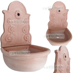 FONTANA IN TERRACOTTA A PARETE SOSPESA GIRASOLI