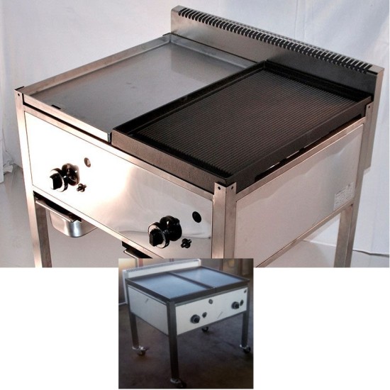 BARBECUE A GAS IN ACCIAIO INOX CM. 80X64 CON CARRELLO BARBECUE A GAS IN ACCIAIO INOX CM. 80X64 CON CARRELLO