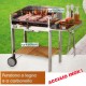 BARBECUE A LEGNA/CARBONE IN ACCIAIO INOX CM. 60