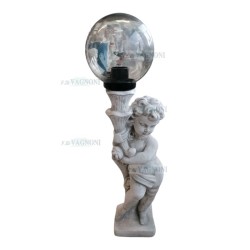 PUTTO ANGELO IN CEMENTO CM. 95 CON PORTALAMPADA