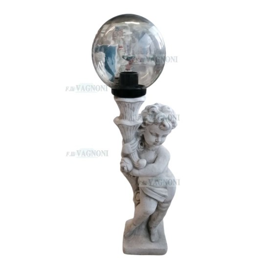 PUTTO ANGELO IN CEMENTO CM. 95 CON PORTALAMPADA PUTTO ANGELO IN CEMENTO CM. 95 CON PORTALAMPADA