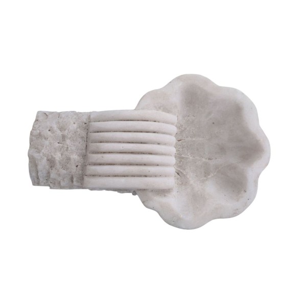 ACQUASANTIERA MANINA IN MARMO LAVORATO CM. 31x20 CONCHIGLIA