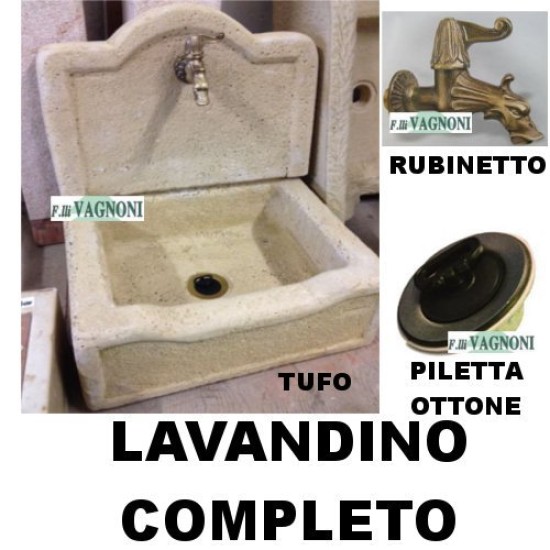 LAVANDINO ACQUAIO COMPLETO DI ACCESSORI MOD. VITTORIO TUFO LAVANDINO ACQUAIO COMPLETO DI ACCESSORI MOD. VITTORIO TUFO