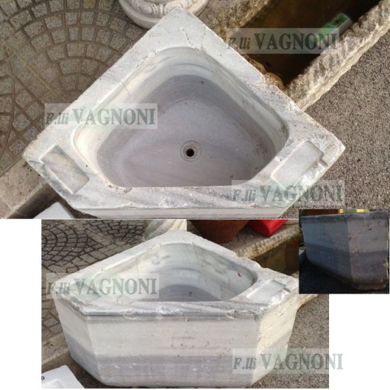 LAVANDINO ANGOLARE IN MARO ANTICO ORGINALE CM. 50X50 LAVANDINO ANGOLARE IN MARO ANTICO ORGINALE CM. 50X50