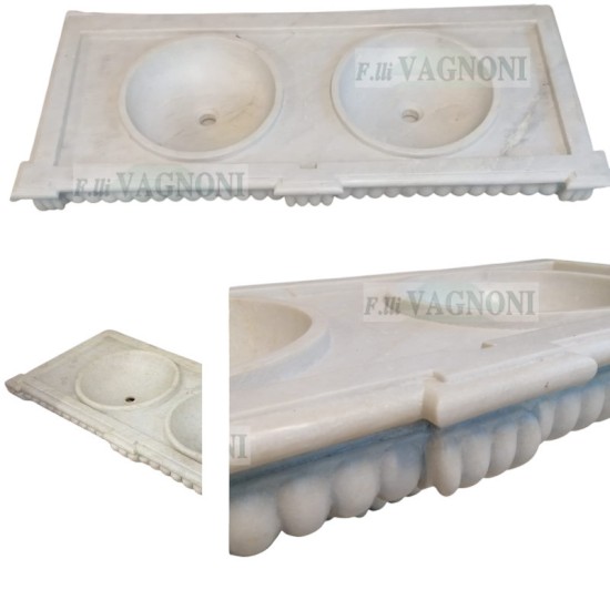 LAVANDINO DA BAGNO IN MARMO CM. 132X55X14 LAVANDINO DA BAGNO IN MARMO CM. 132X55X14