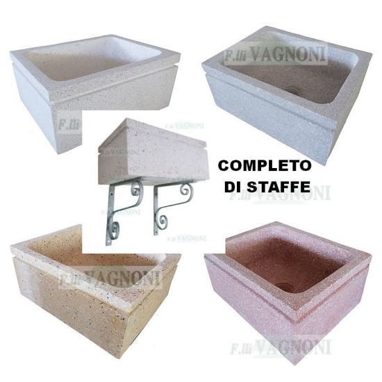 LAVANDINO IN GRANIGLIA DI MARMO+STAFFE Cm.45X35 mod. 5309 LAVANDINO IN GRANIGLIA DI MARMO+STAFFE Cm.45X35 mod. 5309