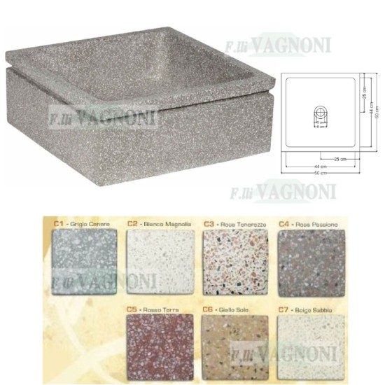 LAVANDINO IN GRANIGLIA DI MARMO Cm. 50 mod. 5310 VARI COLORI LAVANDINO IN GRANIGLIA DI MARMO Cm. 50 mod. 5310 VARI COLORI