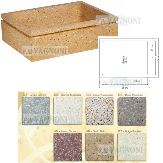 LAVANDINO IN GRANIGLIA DI MARMO Cm. 65 mod. 5311 VARI COLORI LAVANDINO IN GRANIGLIA DI MARMO Cm. 65 mod. 5311 VARI COLORI