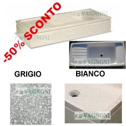 LAVANDINO IN GRANIGLIA DI MARMO E CEMENTO Cm. 115 mod. 5304