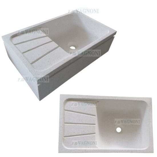 LAVANDINO IN GRANIGLIA DI MARMO E CEMENTO CM. 65x40 BIANCO LAVANDINO IN GRANIGLIA DI MARMO E CEMENTO CM. 65x40 BIANCO