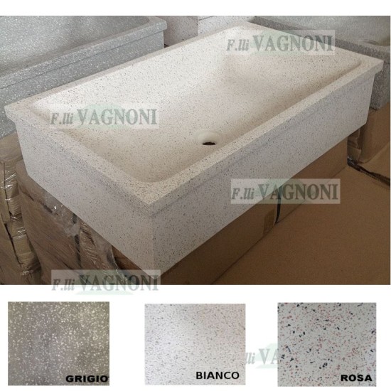 LAVANDINO IN GRANIGLIA DI MARMO E CEMENTO LEVIGATO CM. 100x52 LAVANDINO IN GRANIGLIA DI MARMO E CEMENTO LEVIGATO CM. 100x52