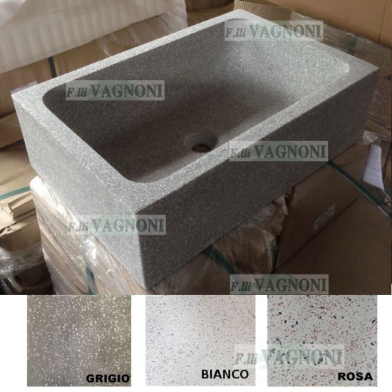LAVANDINO IN GRANIGLIA DI MARMO E CEMENTO LEVIGATO CM. 68x45 SB LAVANDINO IN GRANIGLIA DI MARMO E CEMENTO LEVIGATO CM. 68x45 SB