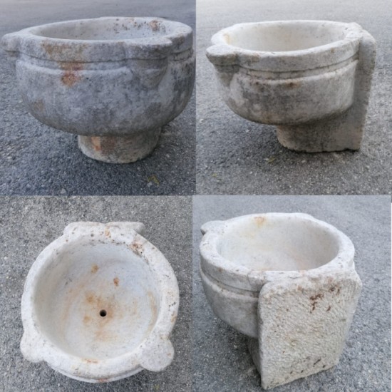LAVANDINO IN MARMO ANTICO ORIGINALE CIRCOLARE CM. 40 LAVANDINO IN MARMO ANTICO ORIGINALE CIRCOLARE CM. 40