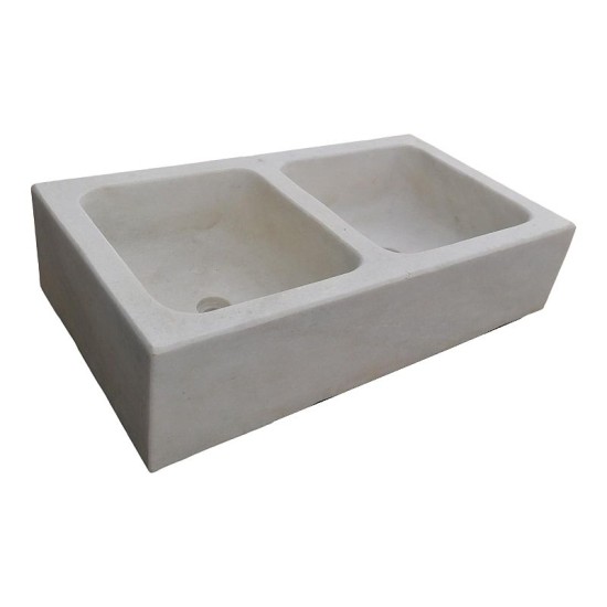 LAVANDINO IN MARMO BIANCO ANTICATO Cm. 95 LAVANDINO IN MARMO BIANCO ANTICATO Cm. 95