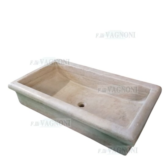 LAVANDINO IN MARMO BIANCO Cm. 90x51x20 BORDO ROTONDO LAVANDINO IN MARMO BIANCO Cm. 90x51x20 BORDO ROTONDO