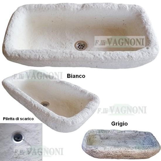 LAVANDINO MORTAIO IN CEMENTO CM. 71+ PILETTA DI SCARICO LAVANDINO MORTAIO IN CEMENTO CM. 71+ PILETTA DI SCARICO