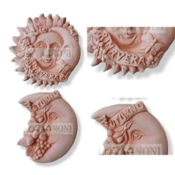 2 SOLE LUNA CM. 23 IN TERRACOTTA TOSCANA PRIMAVERA AUTUNNO