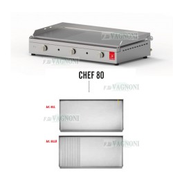 BARBECUE PIASTRA A GAS PLANET SERIE "CHEF" 80 IN ACCIAIO INOX