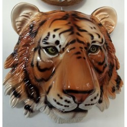 BASSORILIEVO TESTA TIGRE IN CERAMICA CM. 30 -ANIMALI-