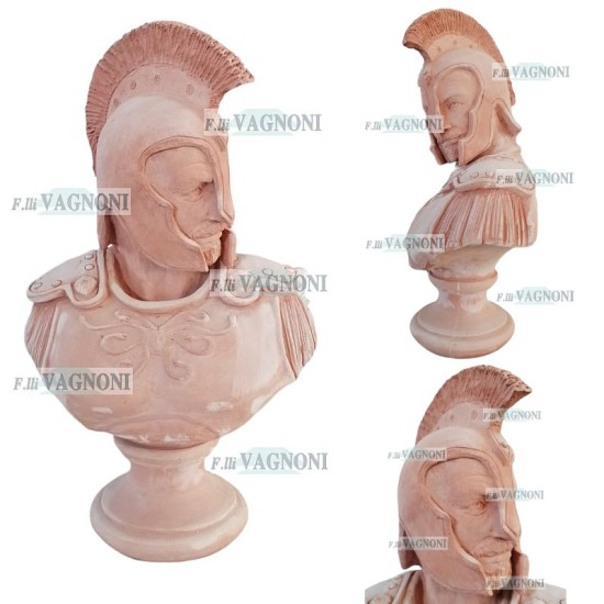 BUSTO GLADIATORE CM. 66 IN TERRACOTTA TOSCANA