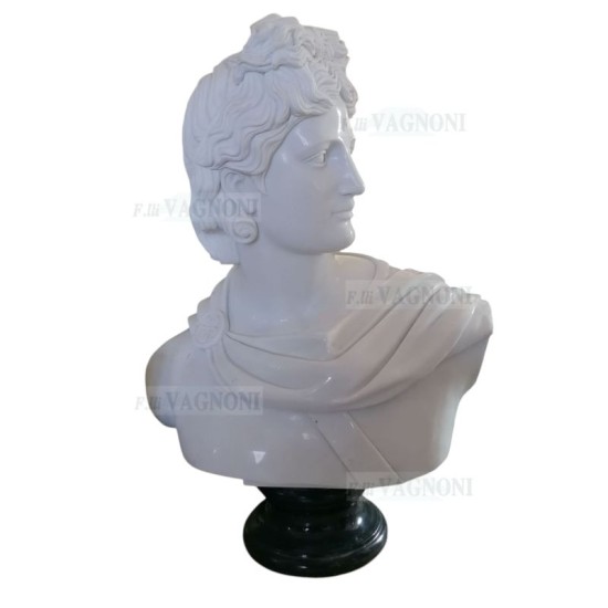 BUSTO IN MARMO BIANCO APOLLO Cm. 80 MOD. 010