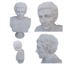 BUSTO IN MARMO CESARE OTTAVIANO AUGUSTO Cm. 70