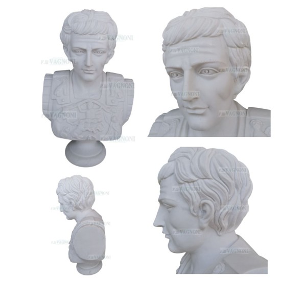 BUSTO IN MARMO CESARE OTTAVIANO AUGUSTO Cm. 70