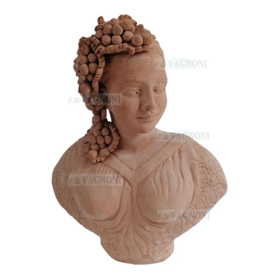 BUSTO STAGIONE AUTUNNO CM. 46 IN TERRACOTTA TOSCANA