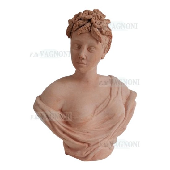 BUSTO STAGIONE ESTATE CM. 46 IN TERRACOTTA TOSCANA