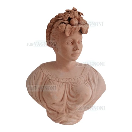 BUSTO STAGIONE INVERNO CM. 46 IN TERRACOTTA TOSCANA
