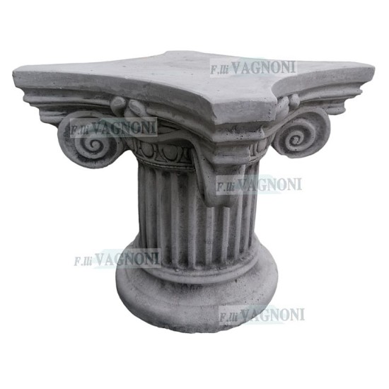 CAPITELLO COLONNA PATRASSO IN CEMENTO GRIGO ANTICO CM. 43